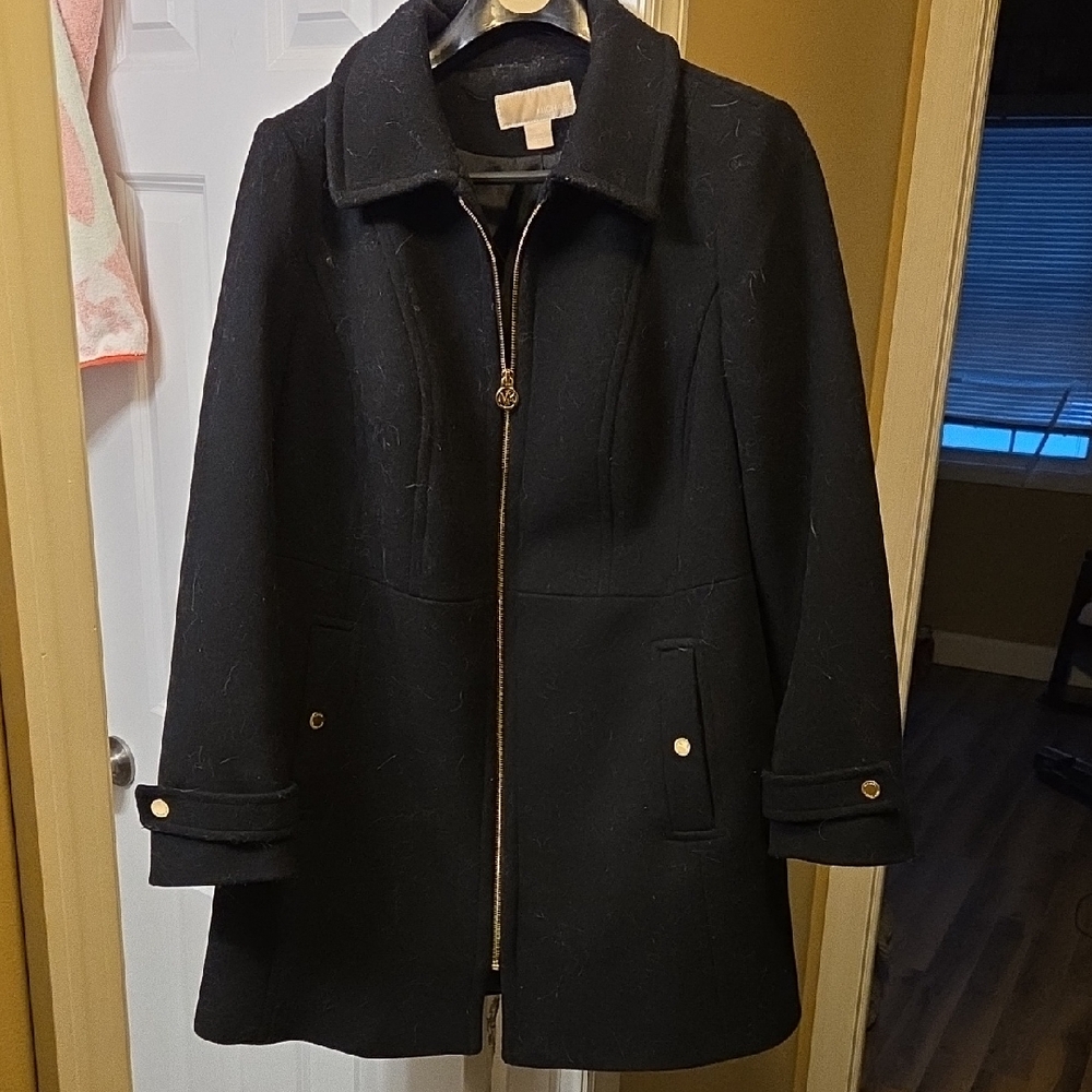 MICHAEL Michael Kors Elegant Black Pea Coat